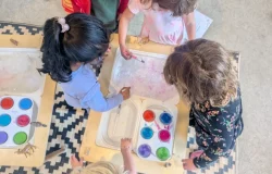 Kids working at Art and Play Birthday Parties